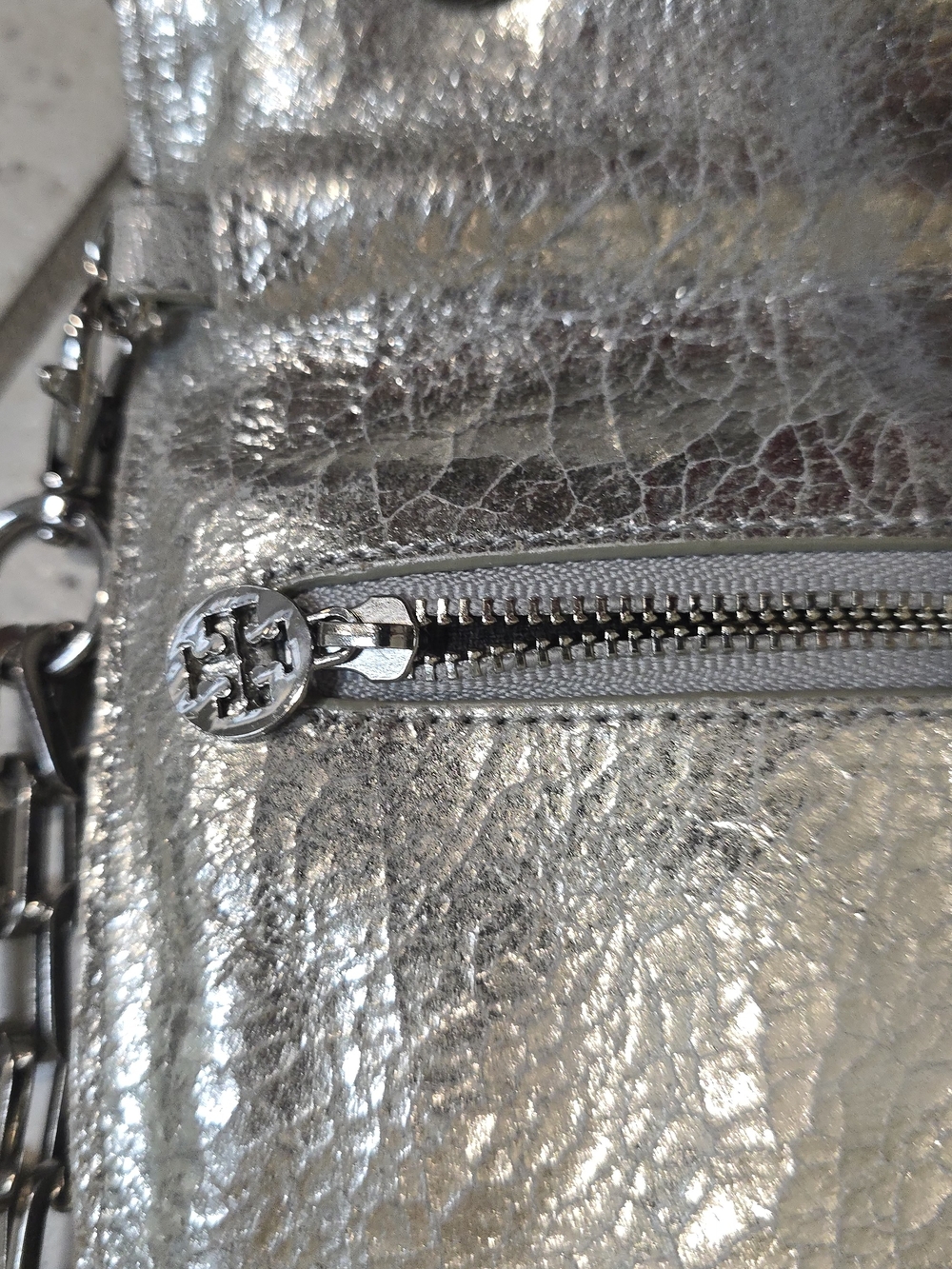 Tory Burch Silver Shoulder Bag - Picture 6 of 8